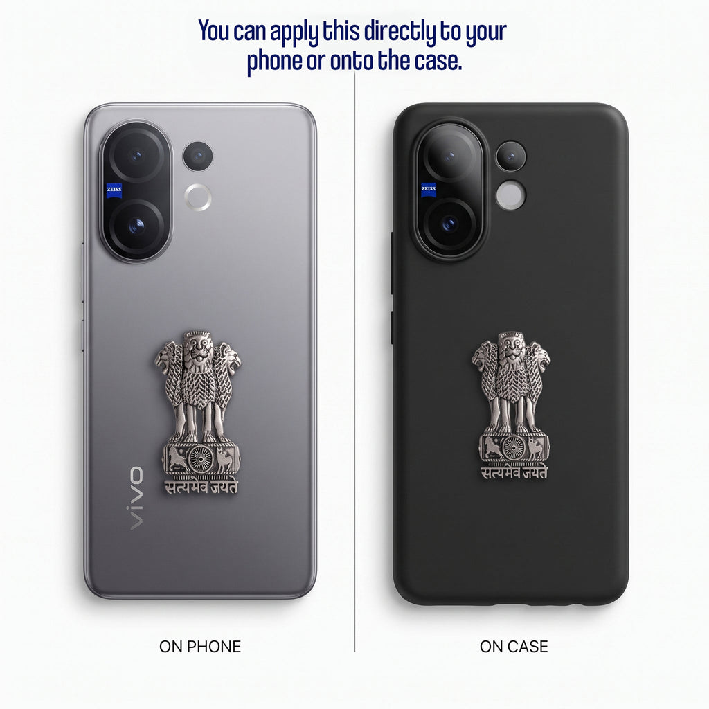 Vivo X200 FE 5G Compatible Satyamev Jayate 3D Metal Emblem Sticker