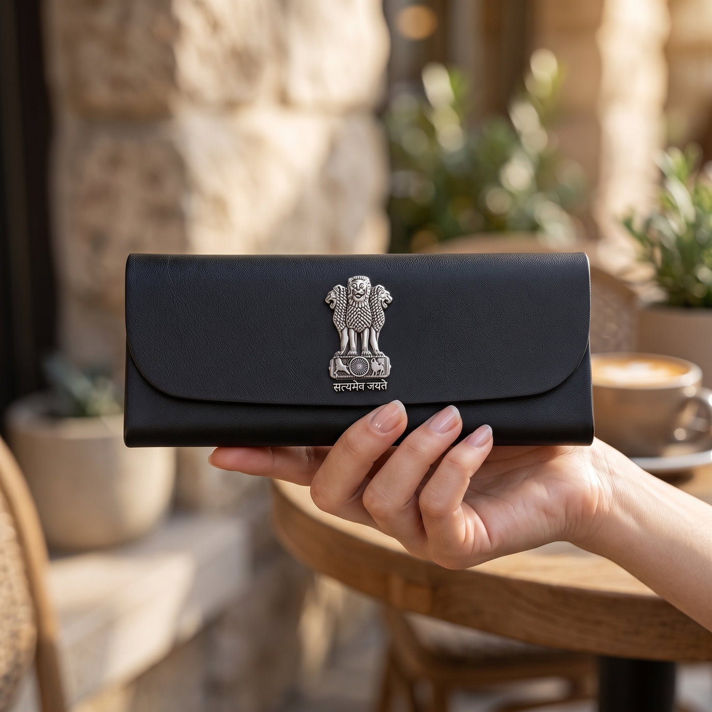 Premium Soft Leather Eyewear / Sunglasses Case With 3D Metal Emblem