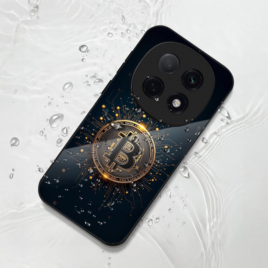 OPPO F29 Pro 5G Premium Acrylic Shockproof Glass Back Case (Bitcoin Armor)