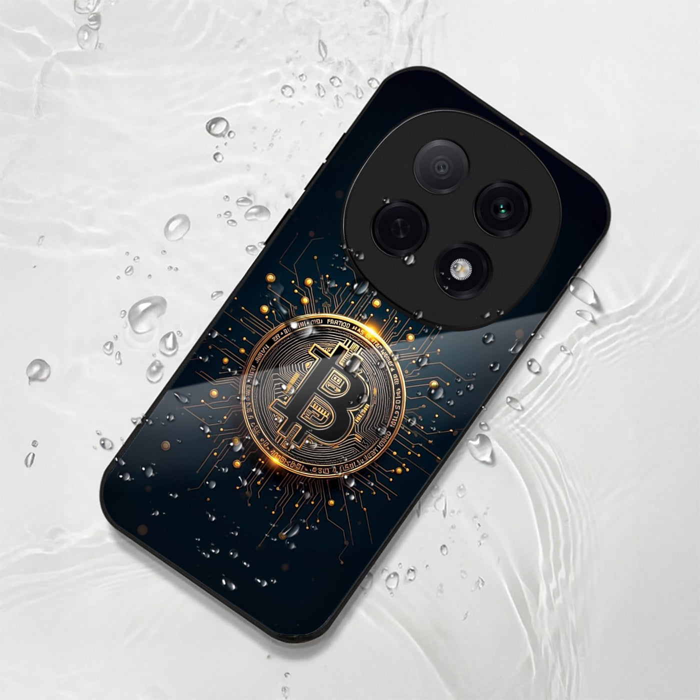 OPPO F29 Pro 5G Premium Acrylic Shockproof Glass Back Case (Bitcoin Armor)