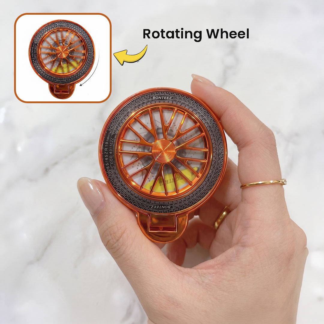 Oppo Reno 15 5G Stress Buster Wheel Rotating Shimmer Airbag Cosmic Orange Case