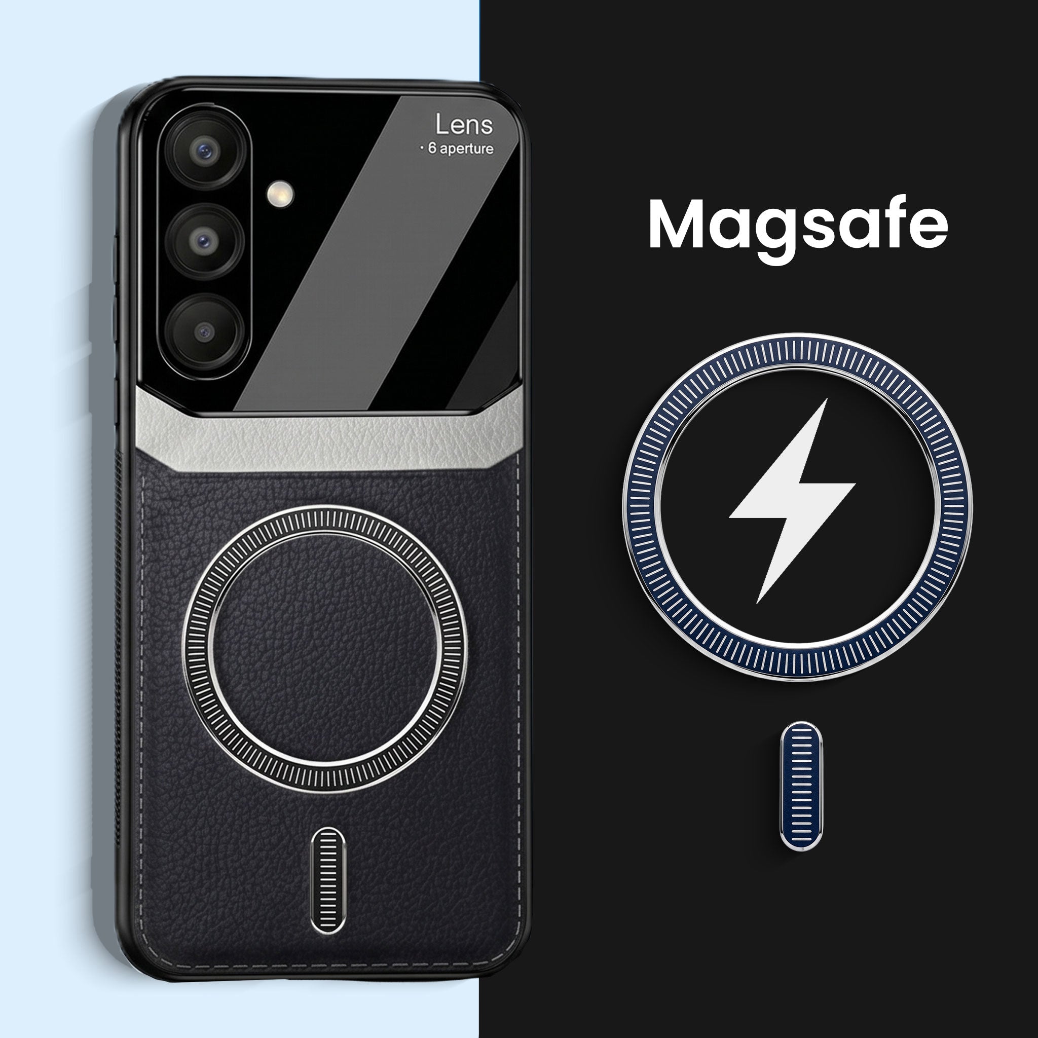 Samsung Galaxy S23 FE 5G Premium Magsafe Magnetic Leather Lens Protective Case