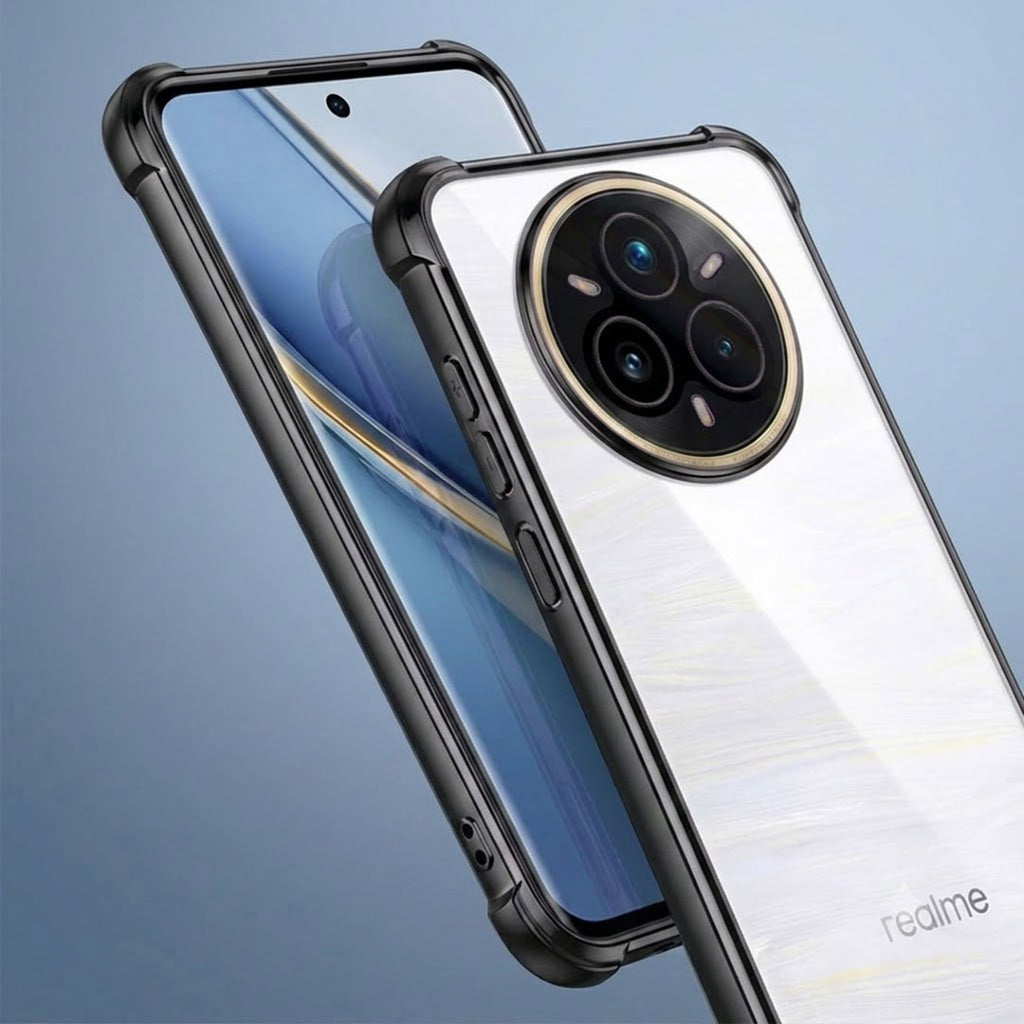 Realme 14 Pro+ 5G Anti-Yellow Electroplating Transparent Airbags Case