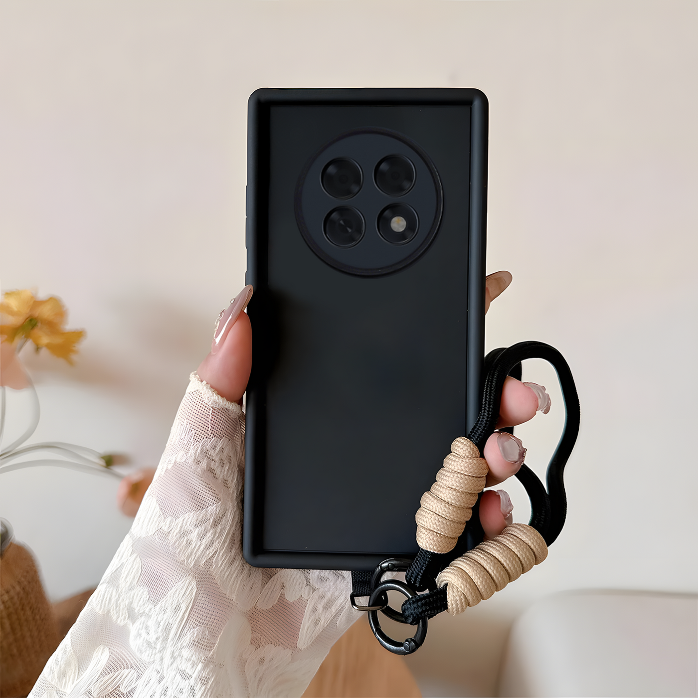 Oppo F31 Pro Plus 5G Luxury Silicone Matte Case with Wrist Strap