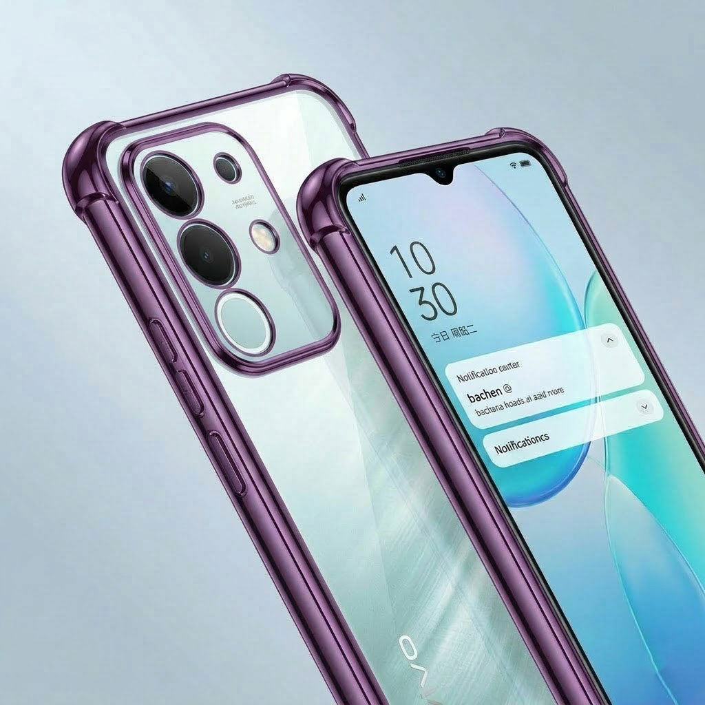 Vivo T4X 5G Anti-Yellow Electroplating Transparent Airbags Case