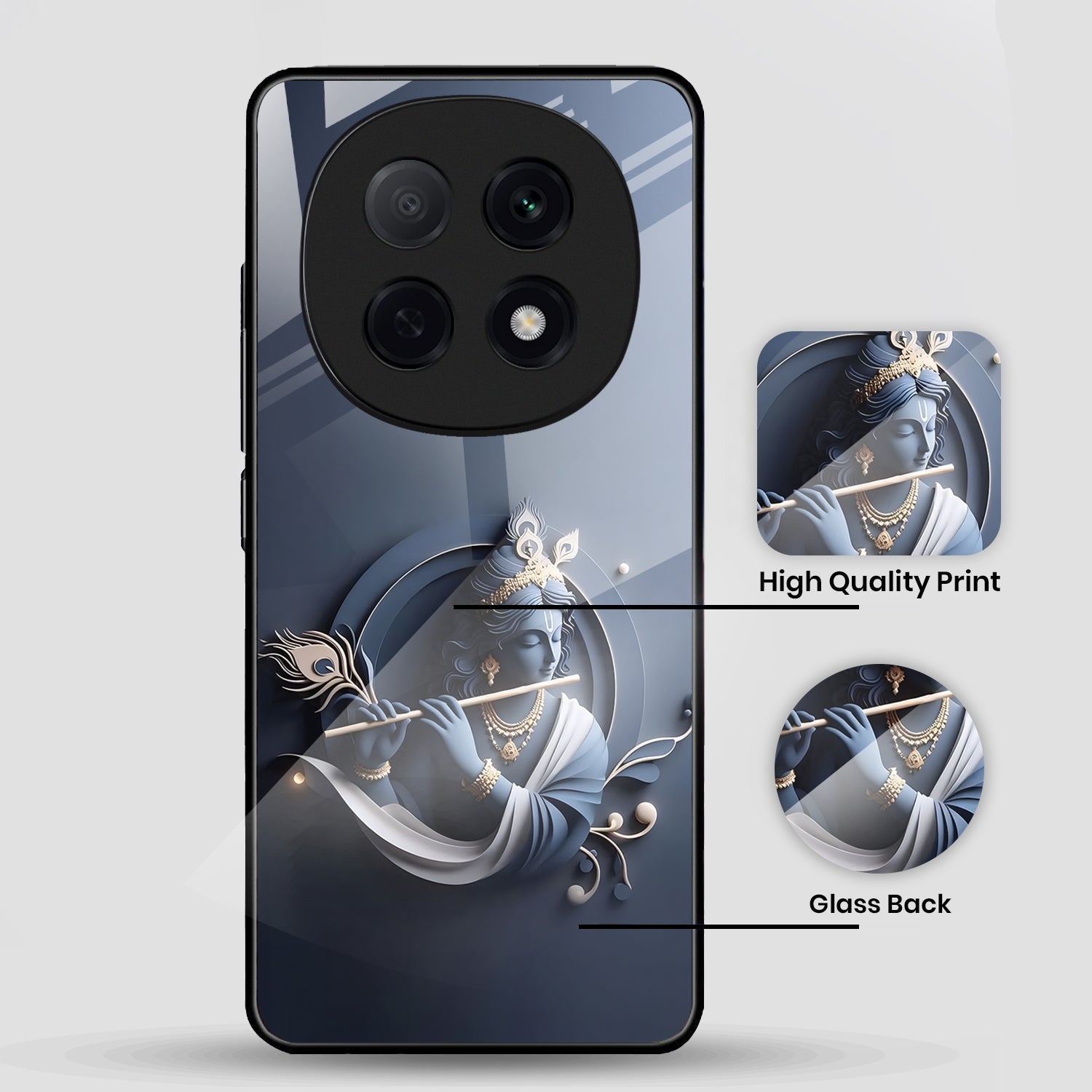 OPPO F29 Pro 5G Premium Acrylic Shockproof Glass Back Case (Krishna)