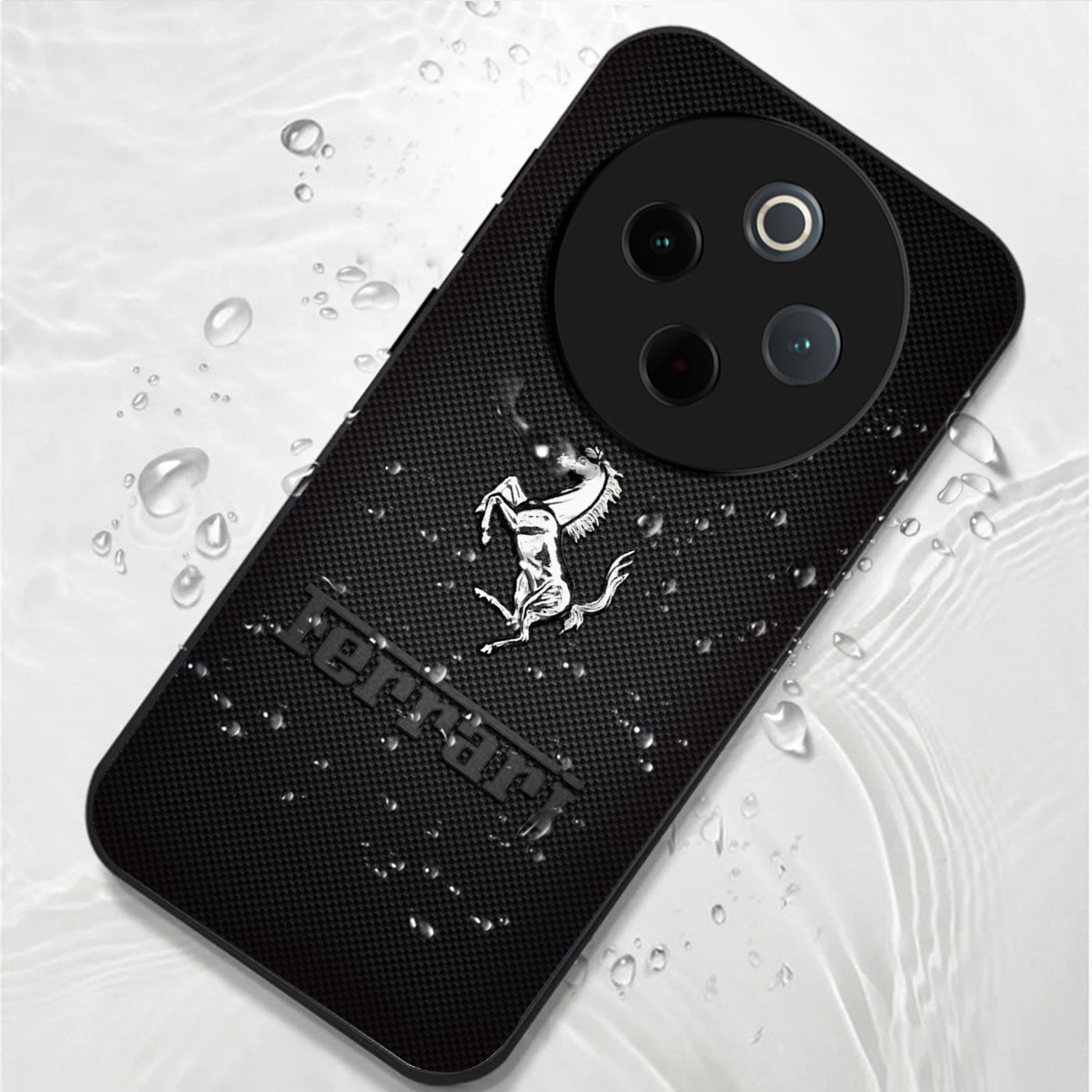 Vivo T4 5G Premium Acrylic Shockproof Glass Back Case (Ferrari Carbon Fiber)