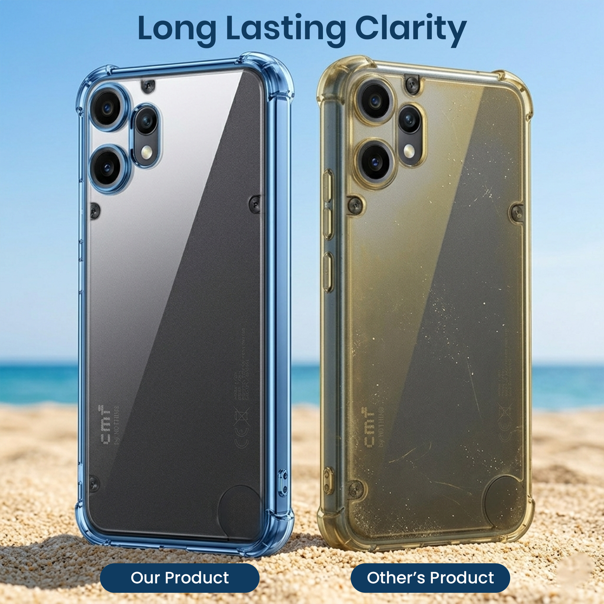 Nothing Phone 2 Pro 5G Anti-Yellow Electroplating Transparent Airbags Case
