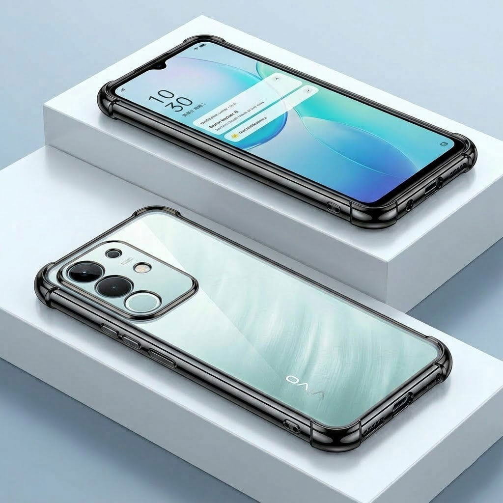 Vivo T4X 5G Anti-Yellow Electroplating Transparent Airbags Case