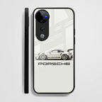 Vivo V40 Pro 5G Premium Acrylic Shockproof Glass Back Case (White Porsche)