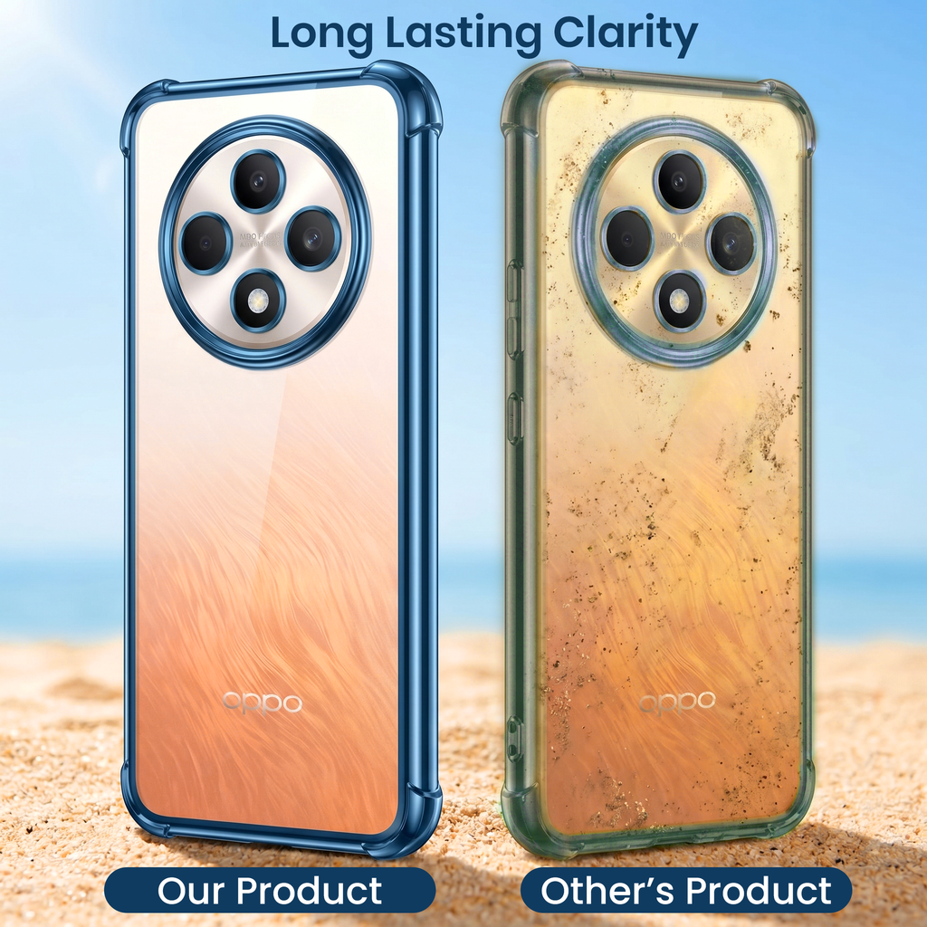 Oppo Reno 12F 5G Anti-Yellow Electroplating Transparent Airbags Case