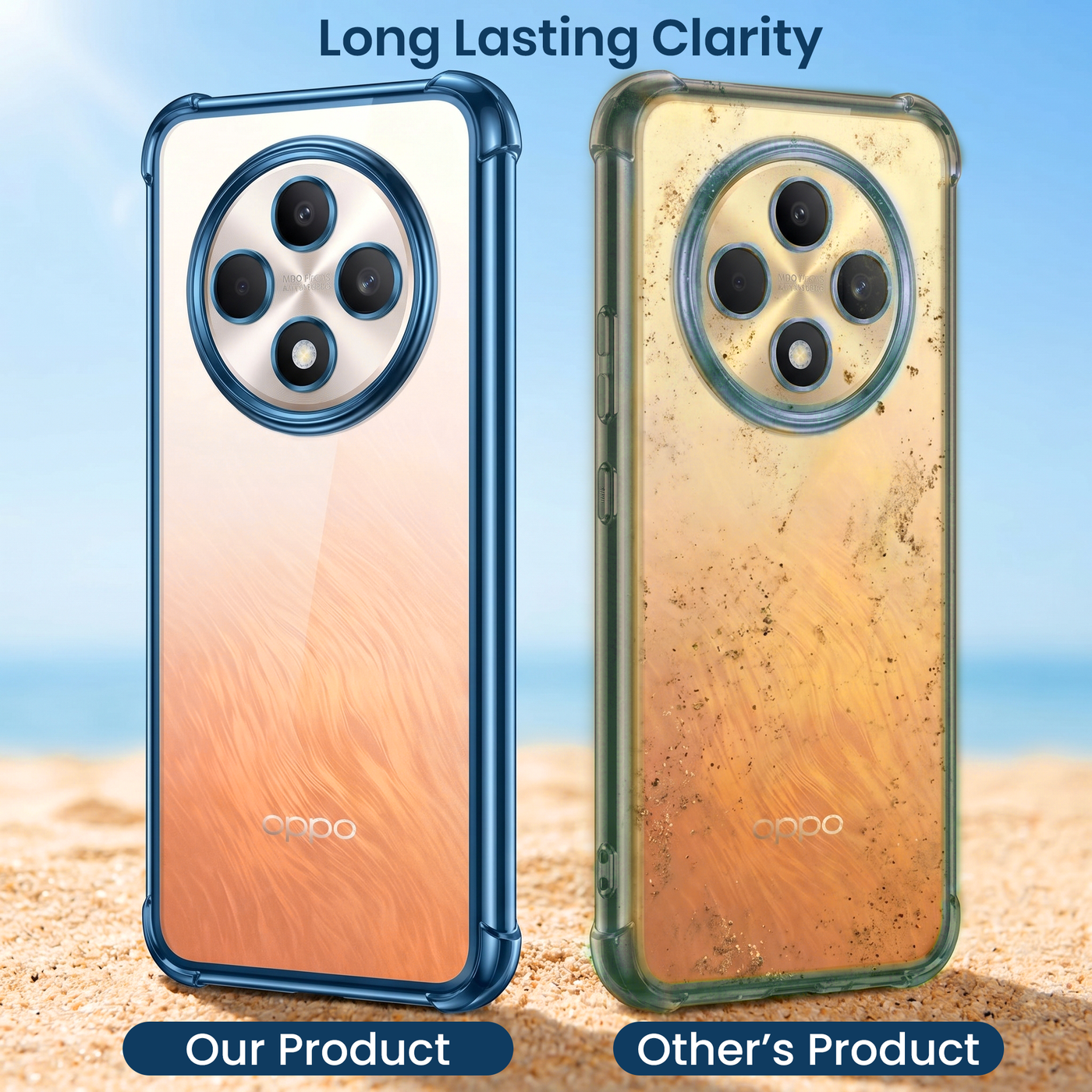 Oppo Reno 12F 5G Anti-Yellow Electroplating Transparent Airbags Case