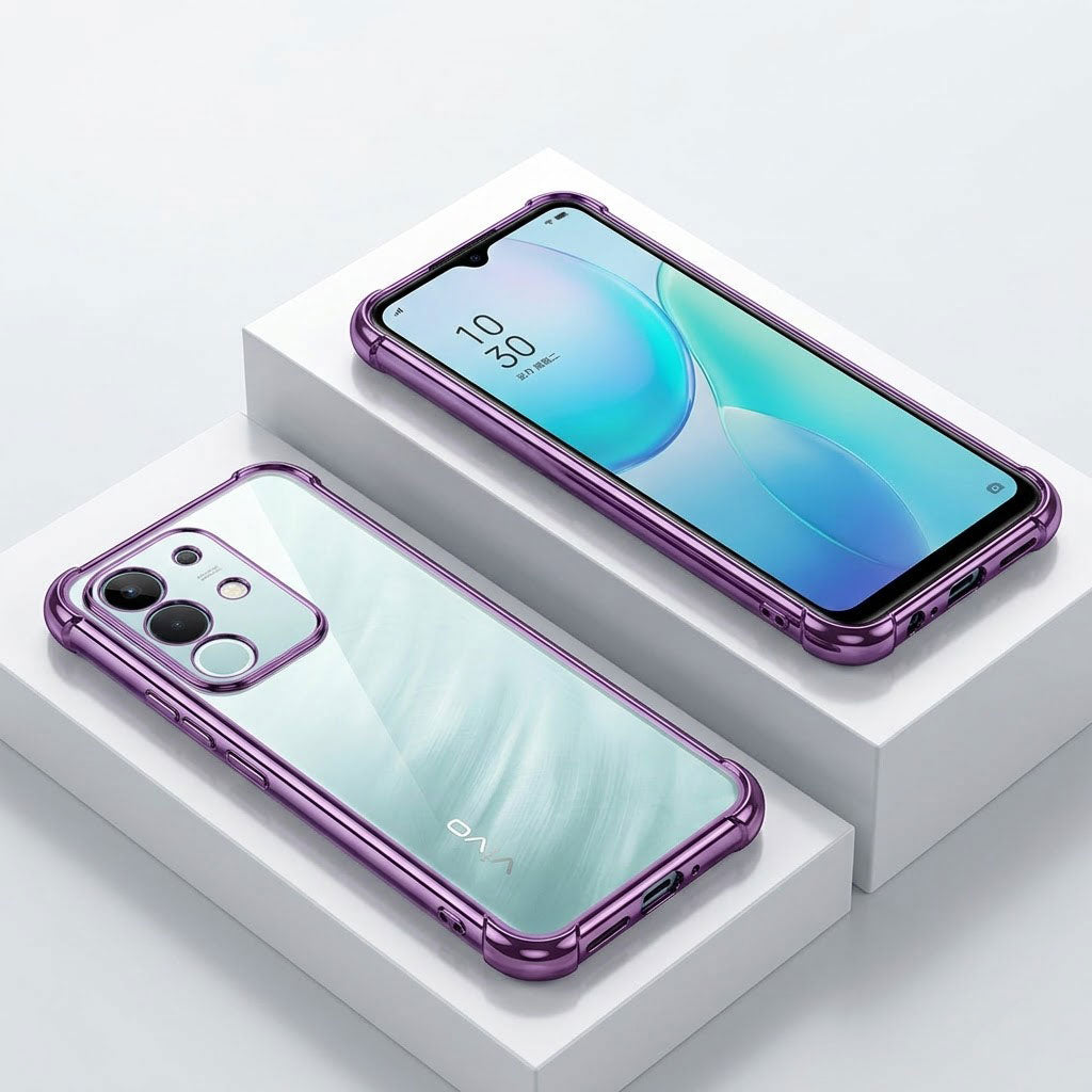 Vivo Y31 Pro 5G Anti-Yellow Electroplating Transparent Airbags Case