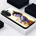 Vivo V60 5G Phone case with a depiction of a deity holding a dog on a white surface