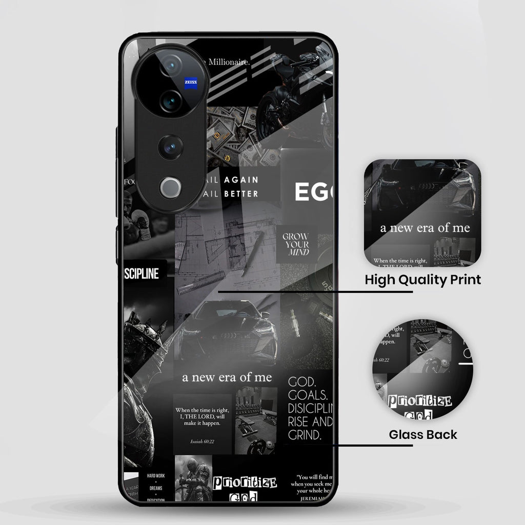 Vivo V40 Pro 5G Premium Acrylic Shockproof Glass Back Case (New Era)