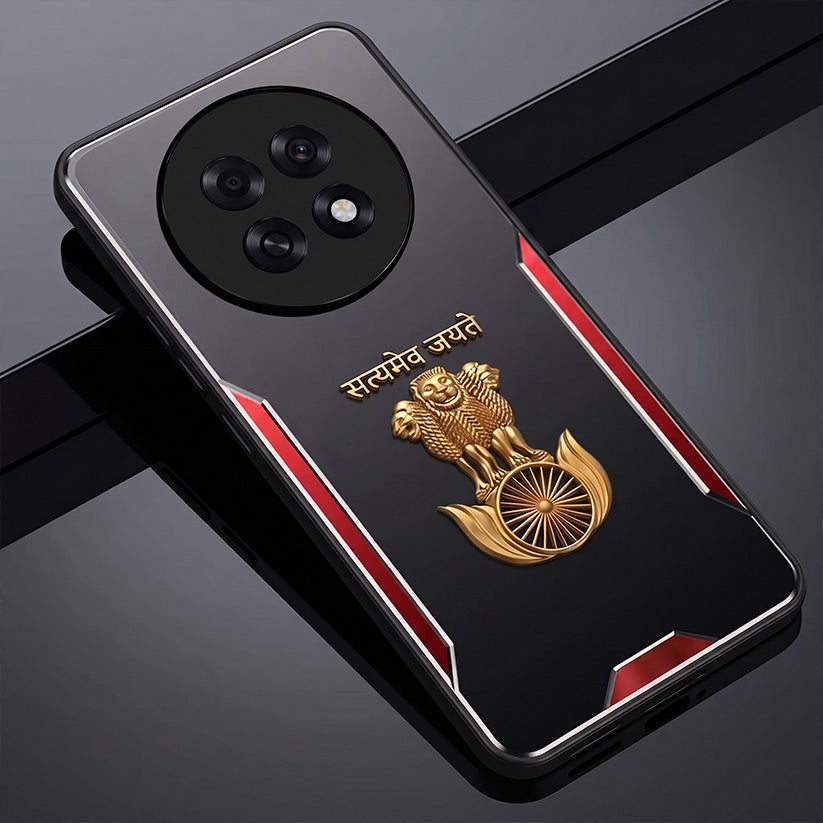 Oppo F31 Pro+ 5G Satyamev Jayate 3D Metal Aluminium Back Case