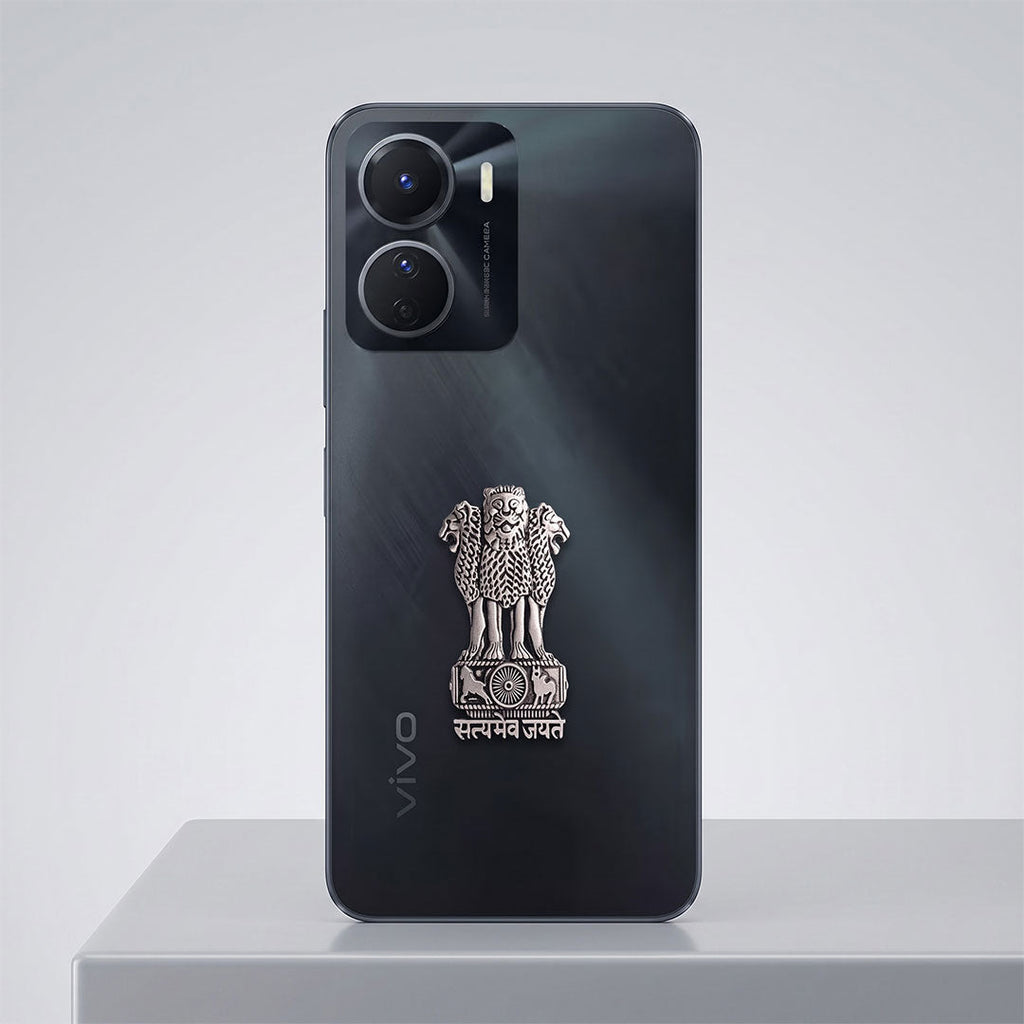 Vivo Y16 5G Compatible Satyamev Jayate 3D Metal Emblem Sticker