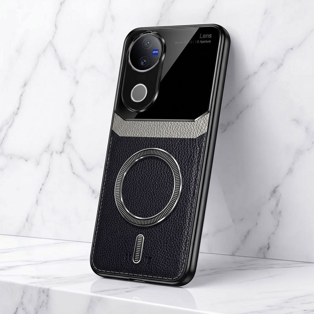 Vivo V50 5G Premium Magsafe Magnetic Leather Lens Protective Case