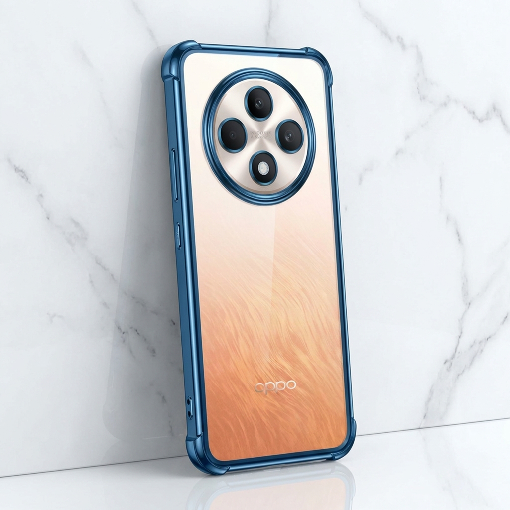 Oppo Reno 12F 5G Anti-Yellow Electroplating Transparent Airbags Case