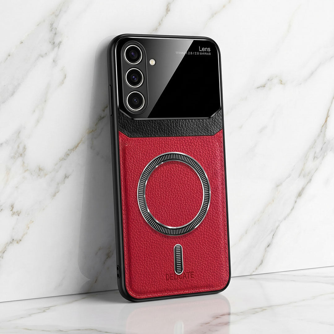 Samsung Galaxy A16 5G Premium Magsafe Magnetic Leather Lens Protective Case