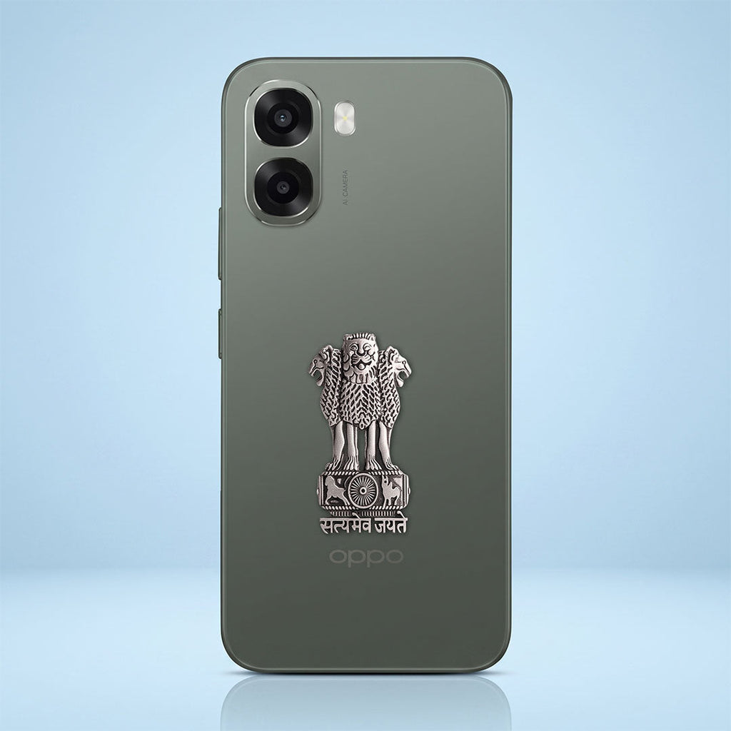 Oppo A6x 5G Compatible Satyamev Jayate 3D Metal Emblem Sticker