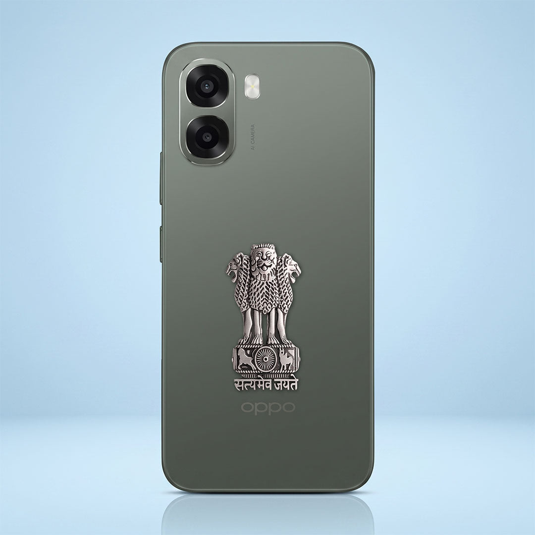 Oppo A6x 5G Compatible Satyamev Jayate 3D Metal Emblem Sticker
