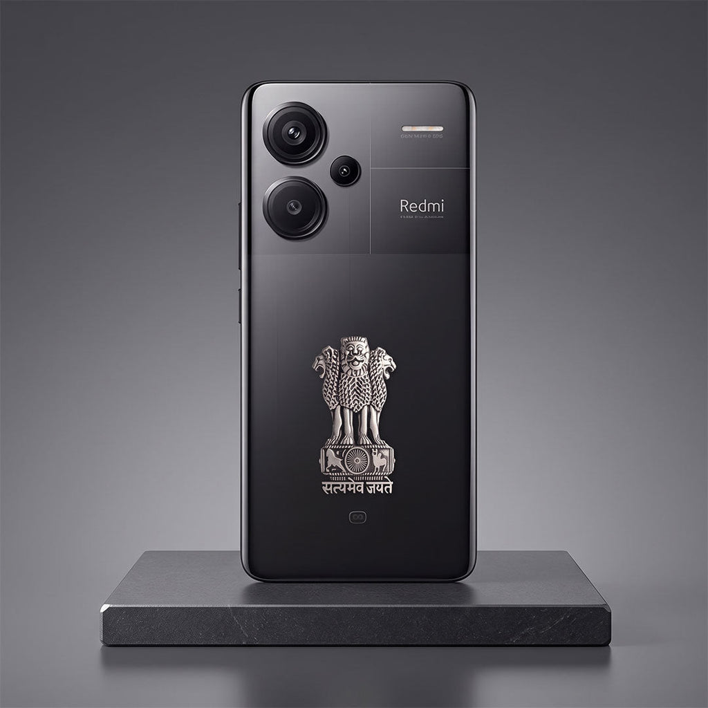 Redmi Note 13 Pro+ 5G Compatible Satyamev Jayate 3D Metal Emblem Sticker
