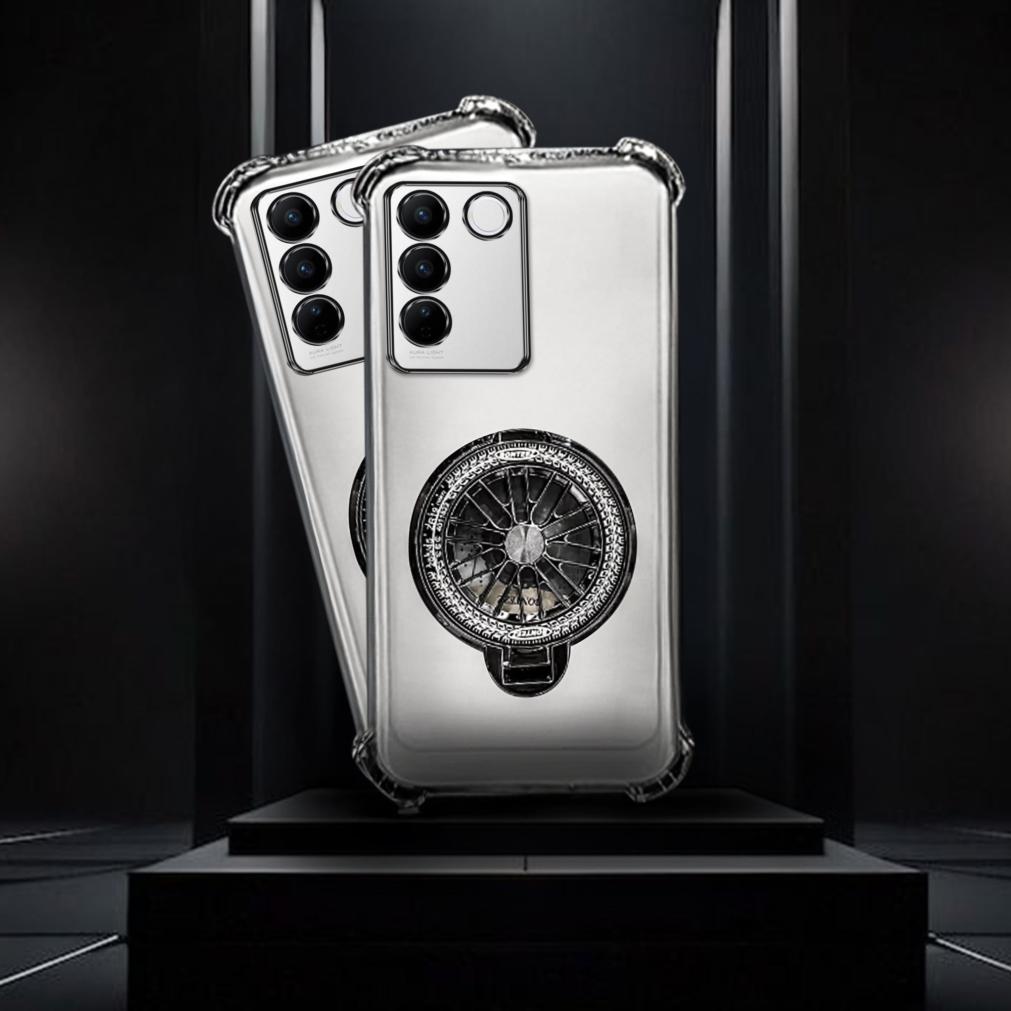 Vivo V27/ V27 Pro 5G Premium Stress Buster Wheel Rotating Shockproof Airbags Case