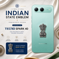 Tecno Spark 40 5G Compatible Satyamev Jayate 3D Metal Emblem Sticker