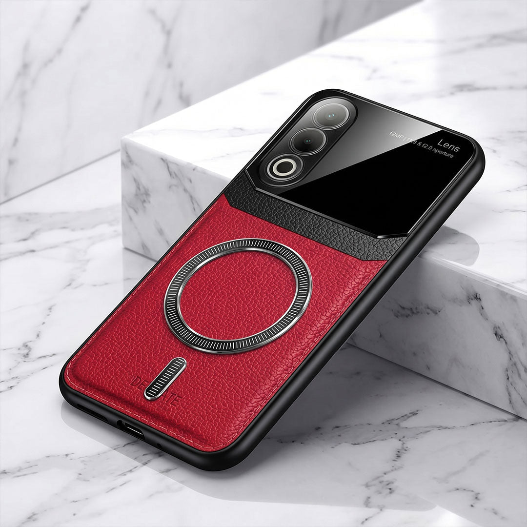 Oppo K12x 5G Premium Magsafe Magnetic Leather Lens Protective Case
