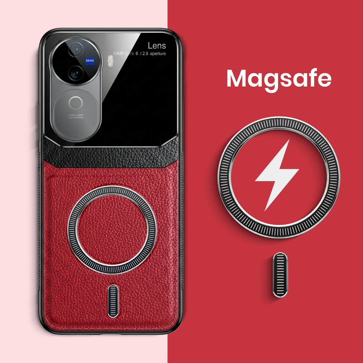Vivo V40e 5G Premium Magsafe Magnetic Leather Lens Protective Case