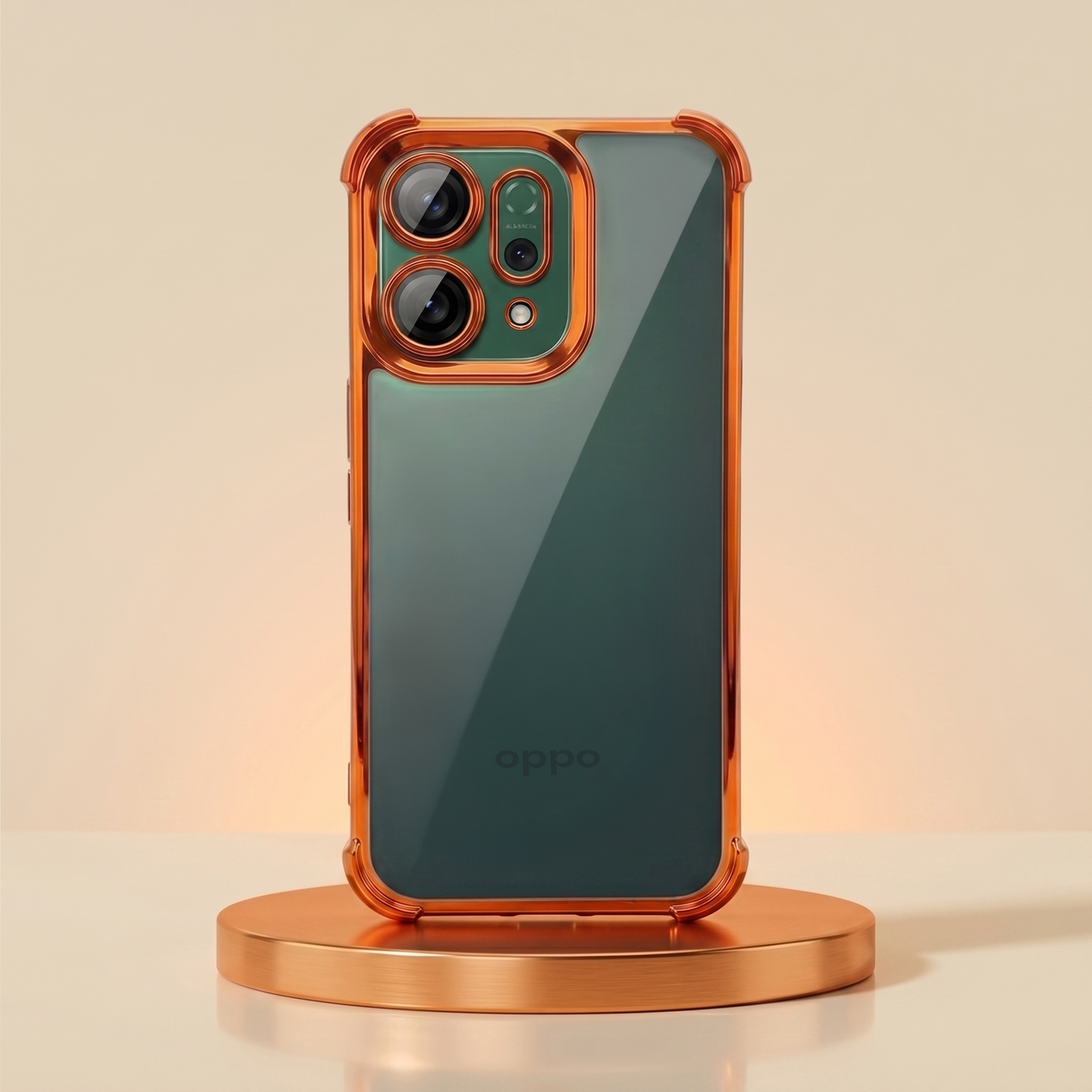 Oppo Reno 14 5G Premium Shockproof Transparent Airbag Cosmic Orange Case
