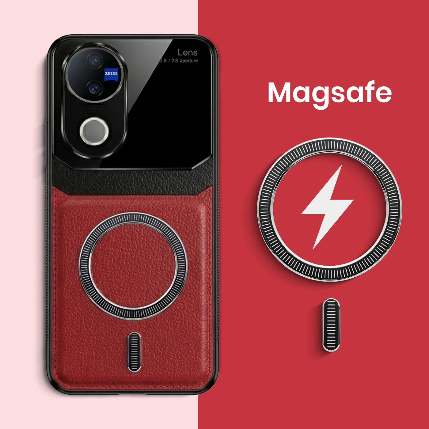 Vivo V50 5G Premium Magsafe Magnetic Leather Lens Protective Case