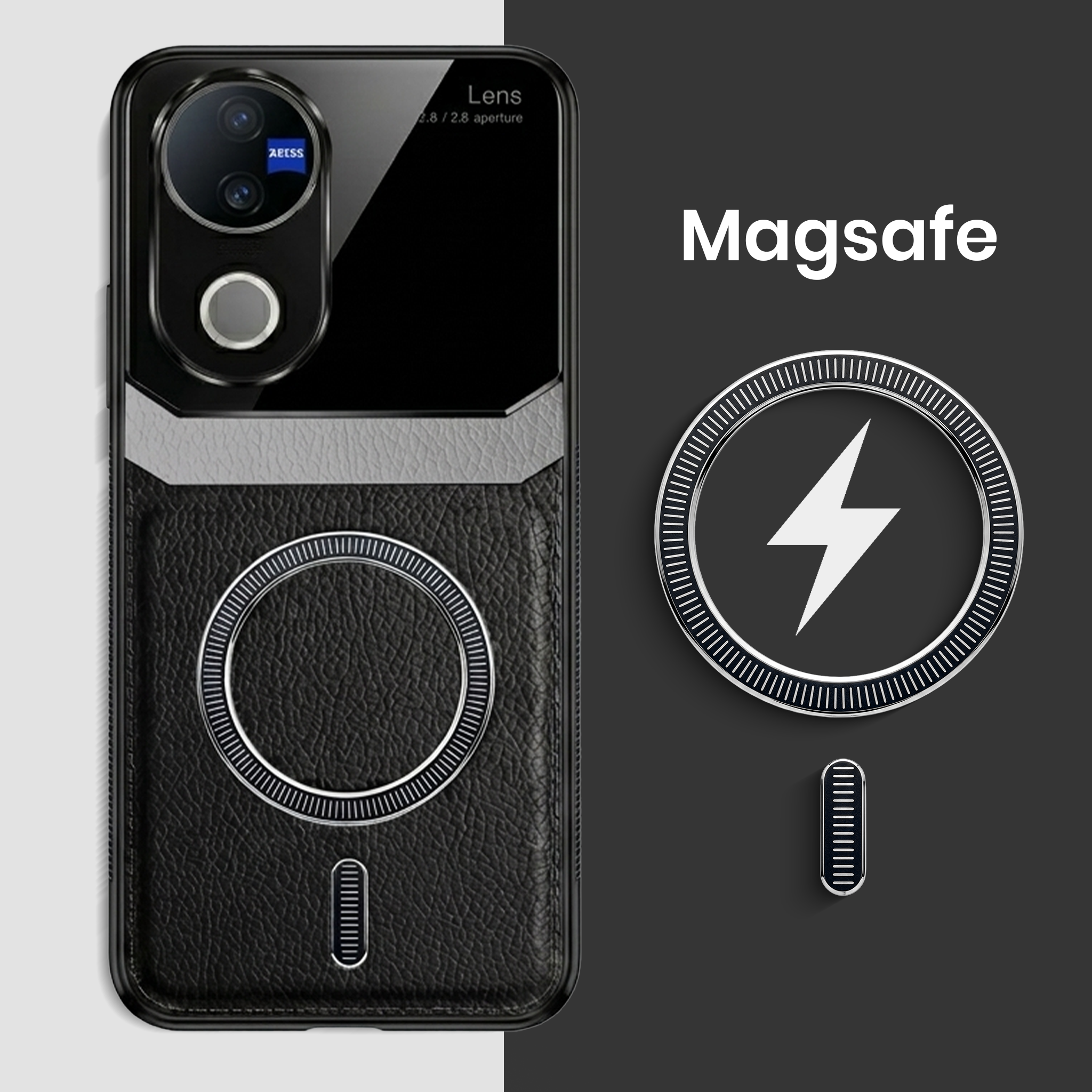 Vivo V50 5G Premium Magsafe Magnetic Leather Lens Protective Case