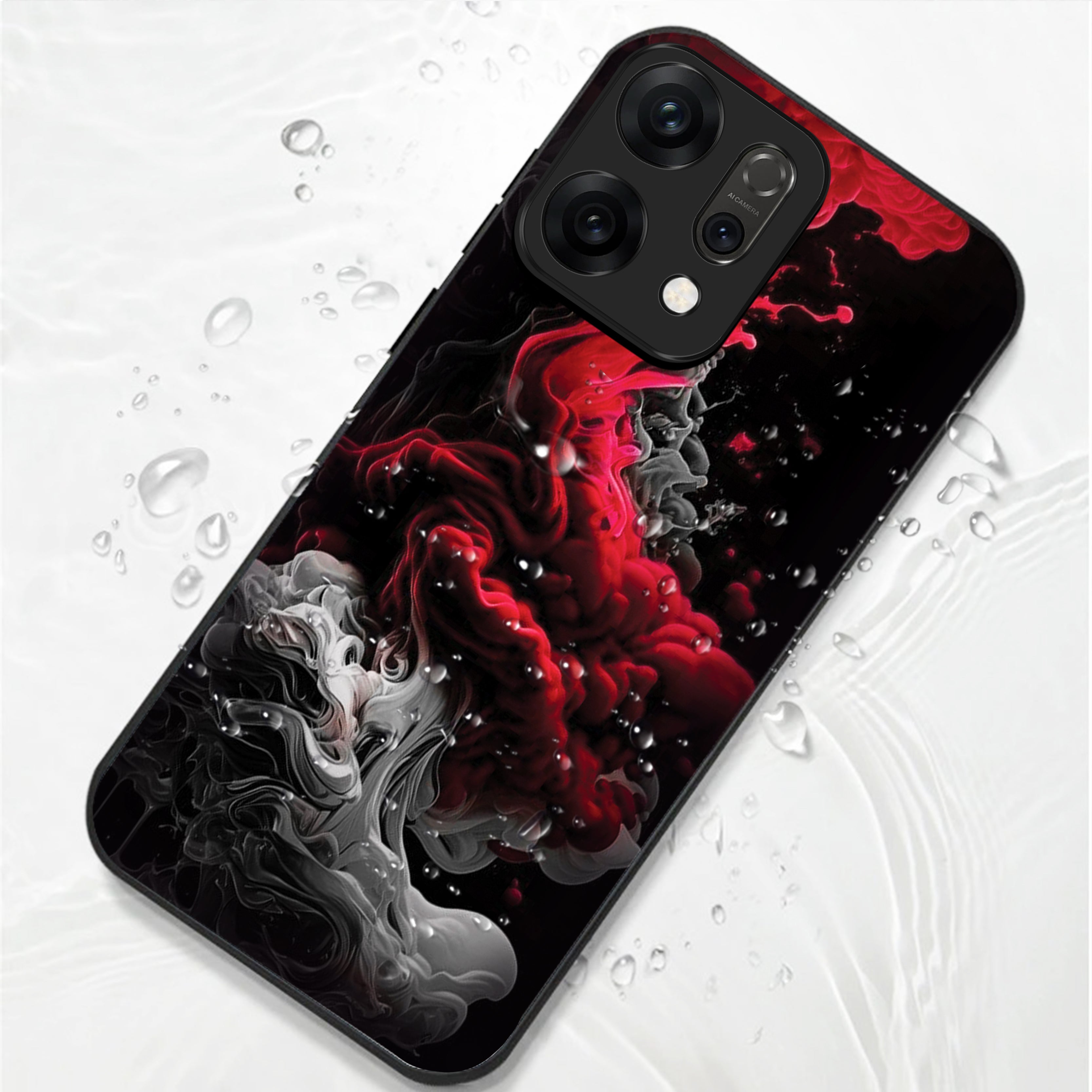 Oppo Reno 14 5G Premium Acrylic Shockproof Glass Back Case (Infernal Drift)