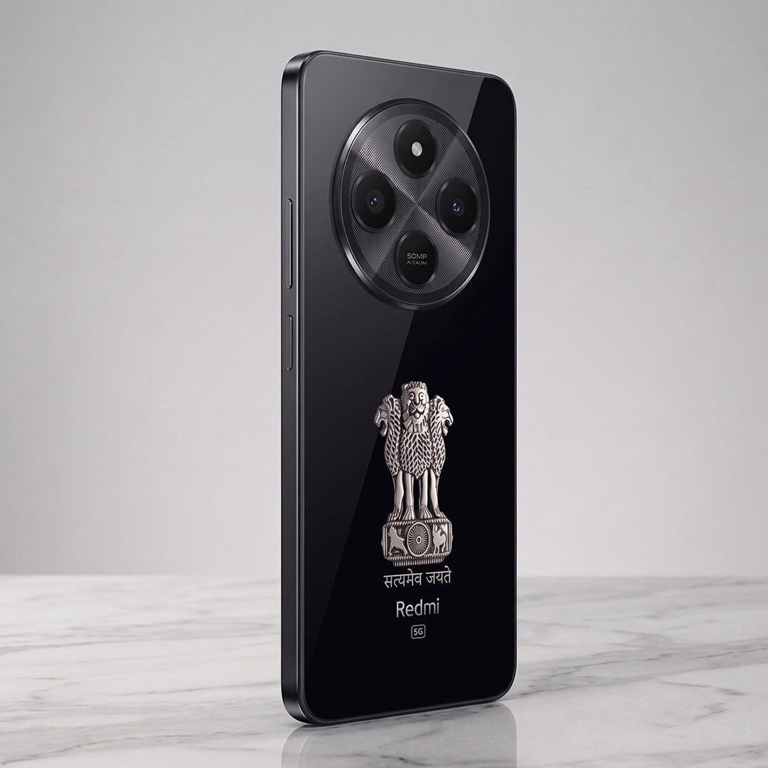Redmi 14c 5G Compatible Satyamev Jayate 3D Metal Emblem Sticker