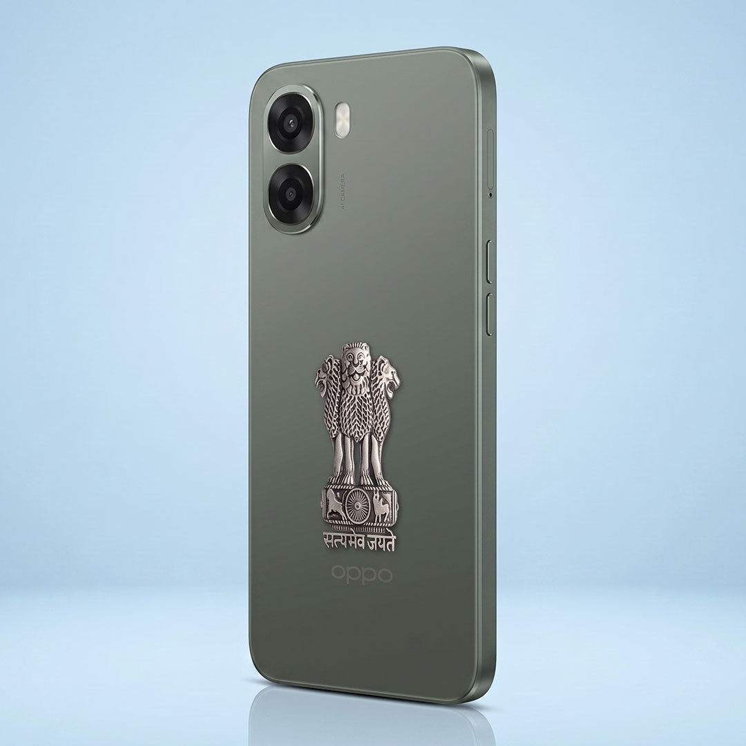 Oppo A6x 5G Compatible Satyamev Jayate 3D Metal Emblem Sticker