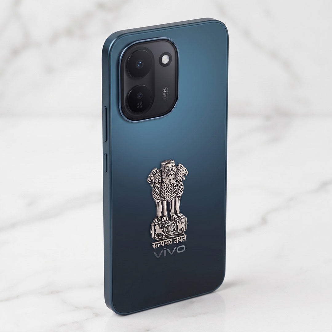 Vivo Y600 Turbo 5G Compatible Satyamev Jayate 3D Metal Emblem Sticker