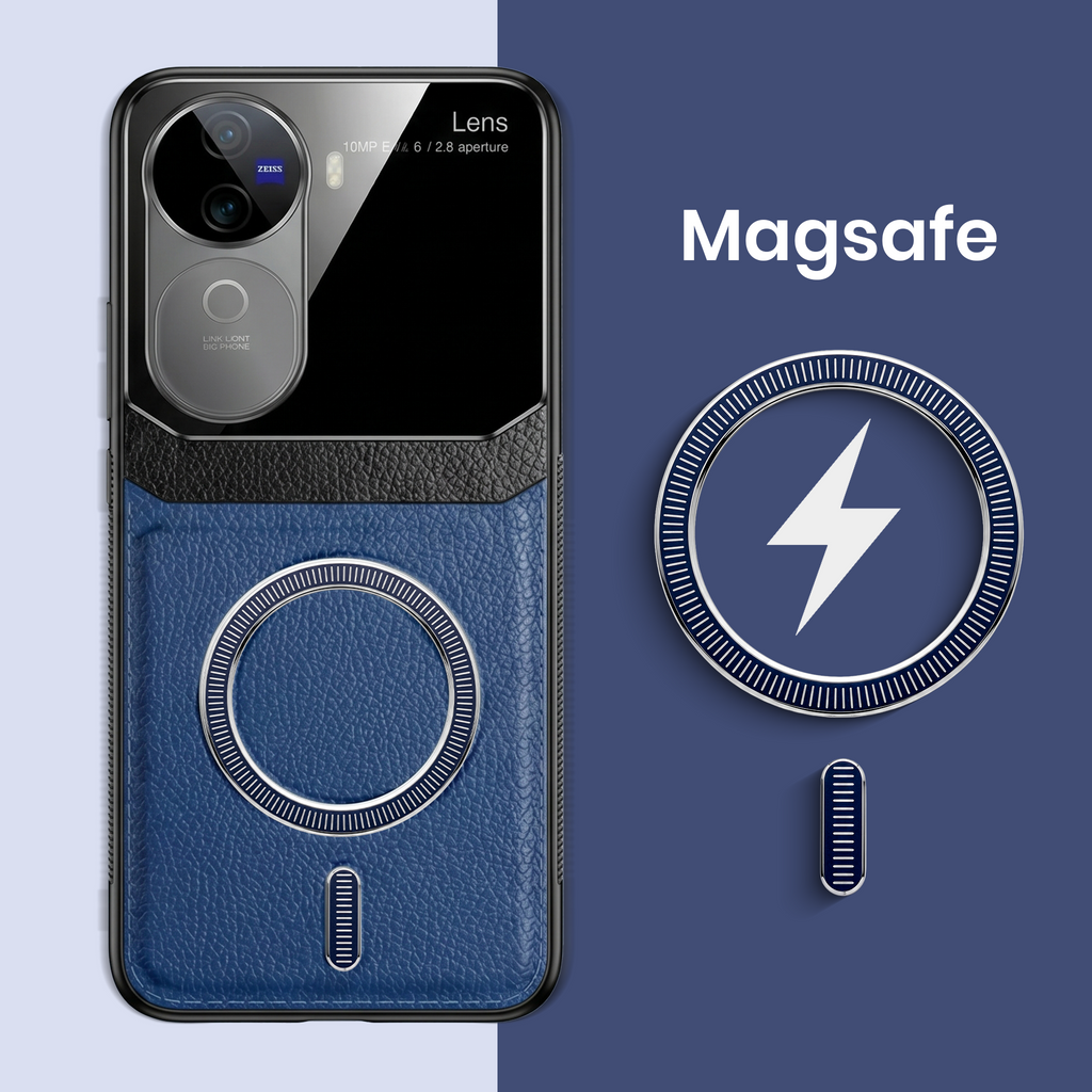 Vivo V40e 5G Premium Magsafe Magnetic Leather Lens Protective Case