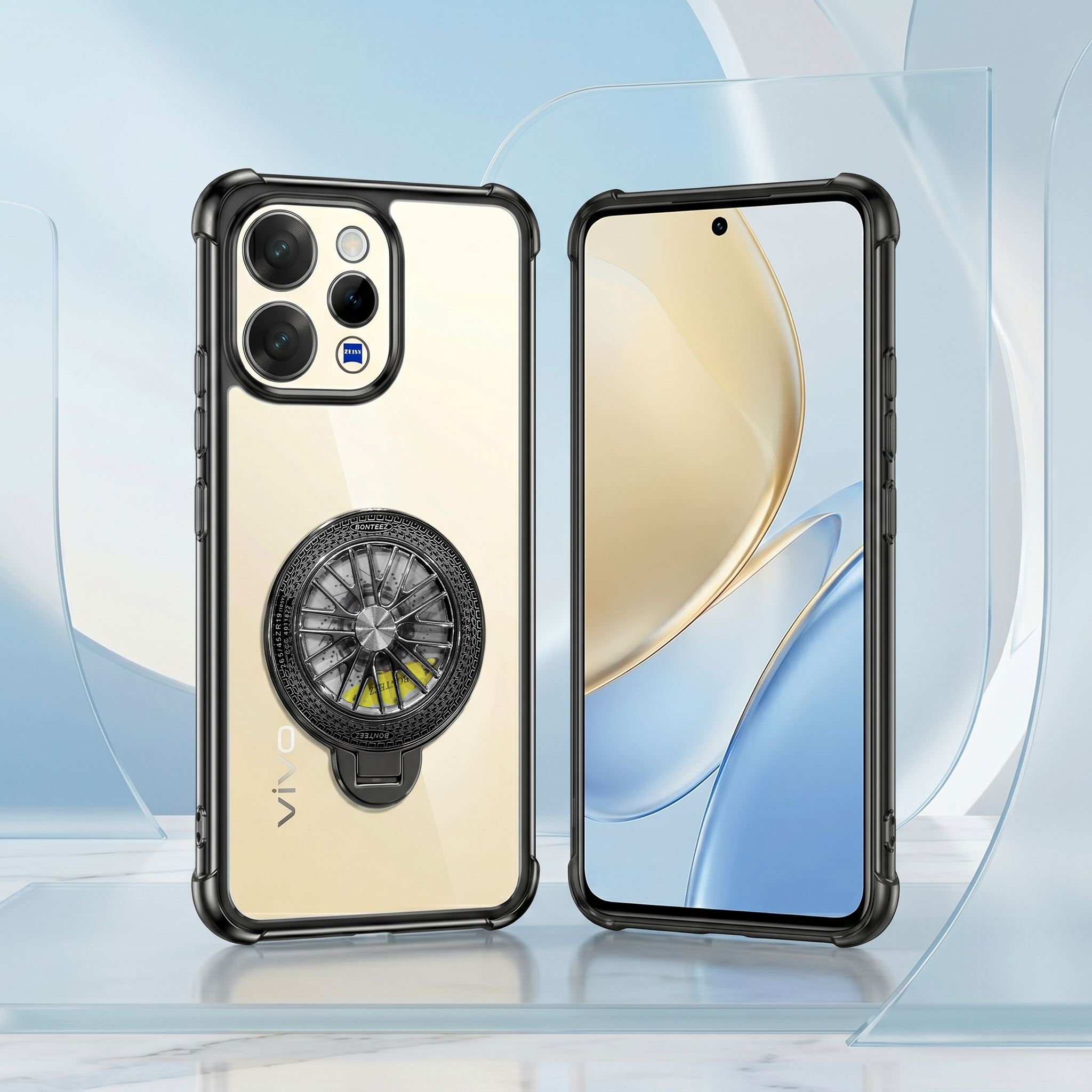 Vivo V70 5G Premium Stress Buster Wheel Rotating Shockproof Airbags Case