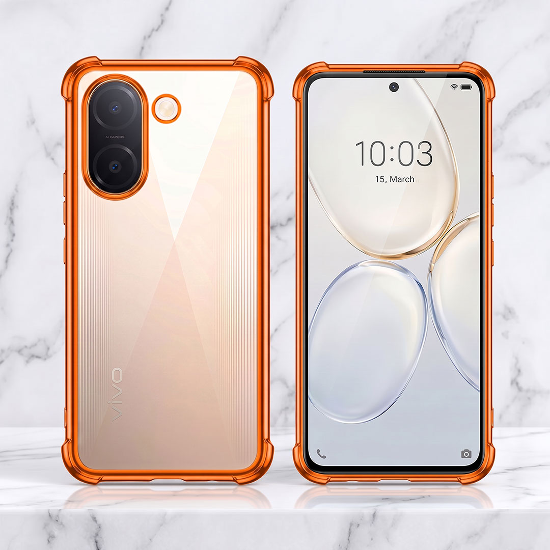 Vivo V60e 5G 5G Premium Shockproof Transparent Airbag Cosmic Orange Case