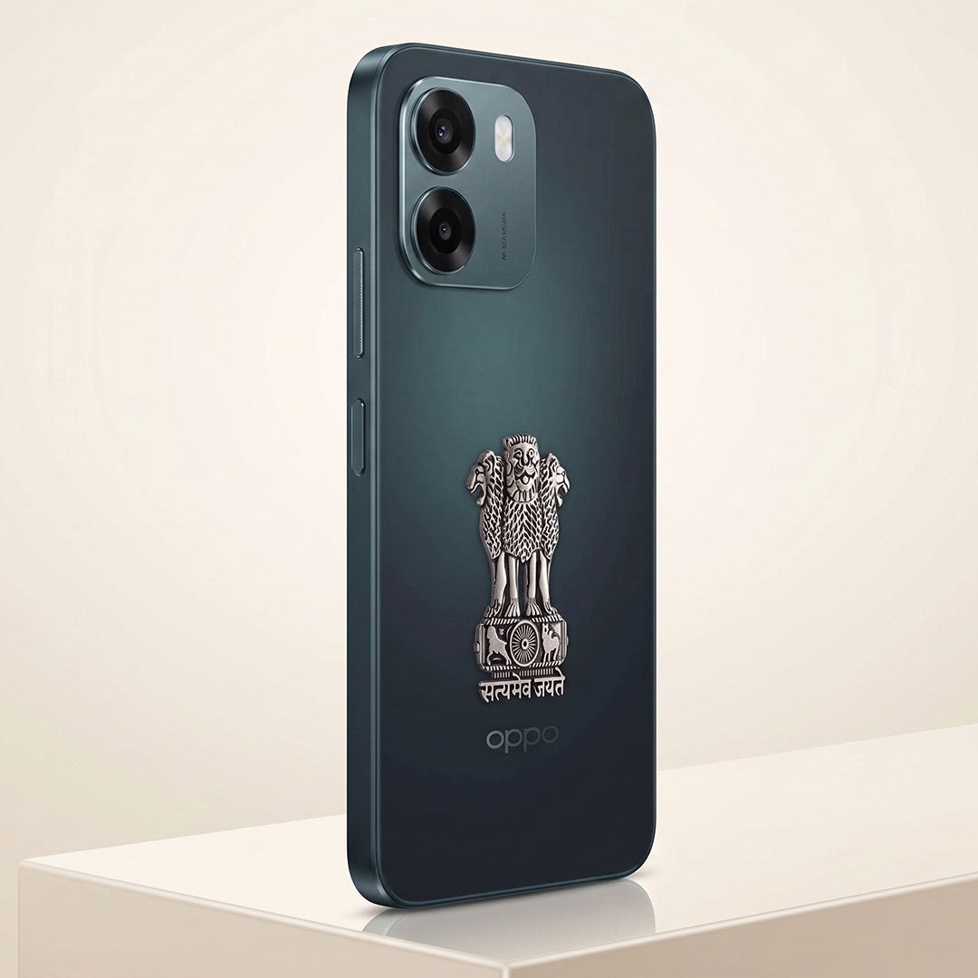 Oppo A6 5G Compatible Satyamev Jayate 3D Metal Emblem Sticker