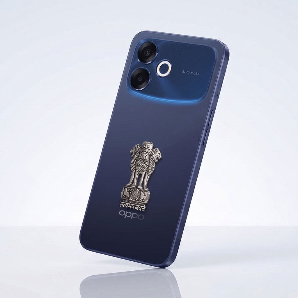 Oppo F33 Pro 5G Compatible Satyamev Jayate 3D Metal Emblem Sticker