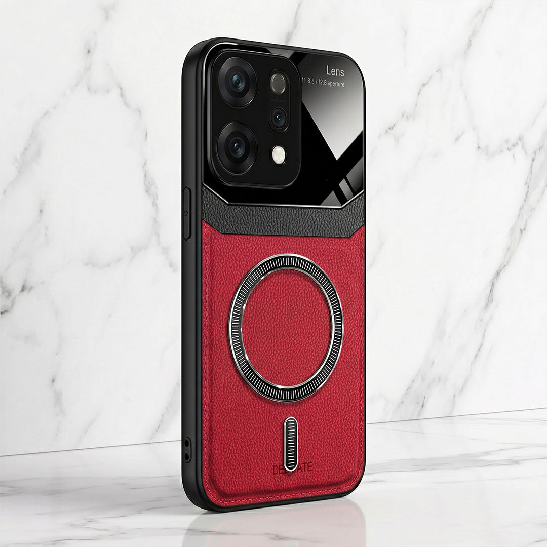 Oppo Reno 14 5G Premium Magsafe Magnetic Leather Lens Protective Case