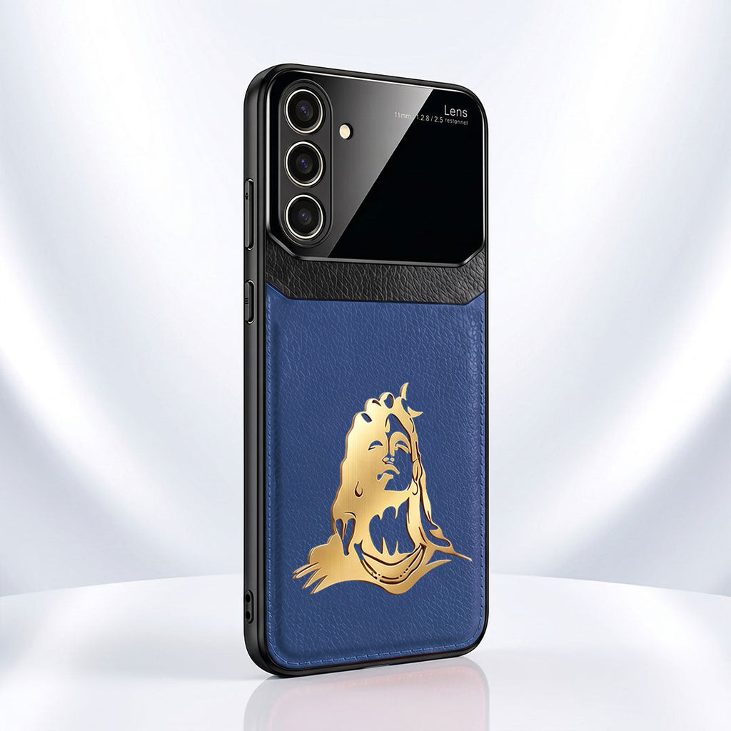Samsung Galaxy A54 5G Mahadev 3D Gold Metal Leather Back Case