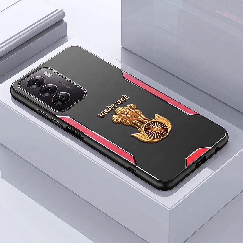 Oppo Reno 12 Pro 5G Satyamev Jayate 3D Metal Aluminium Back Case