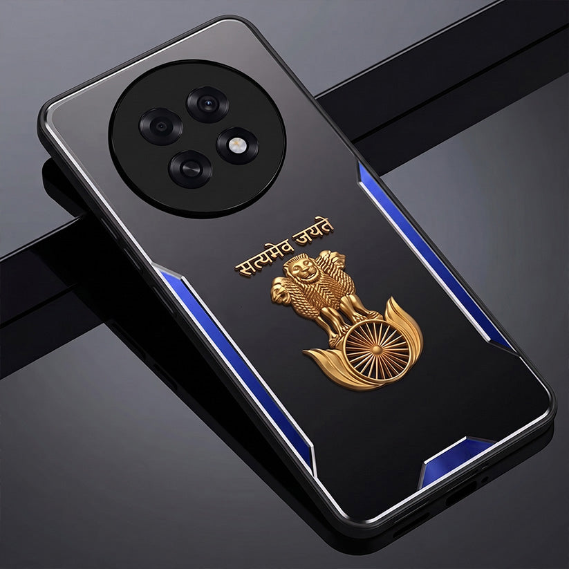 Oppo F31 Pro+ 5G Satyamev Jayate 3D Metal Aluminium Back Case