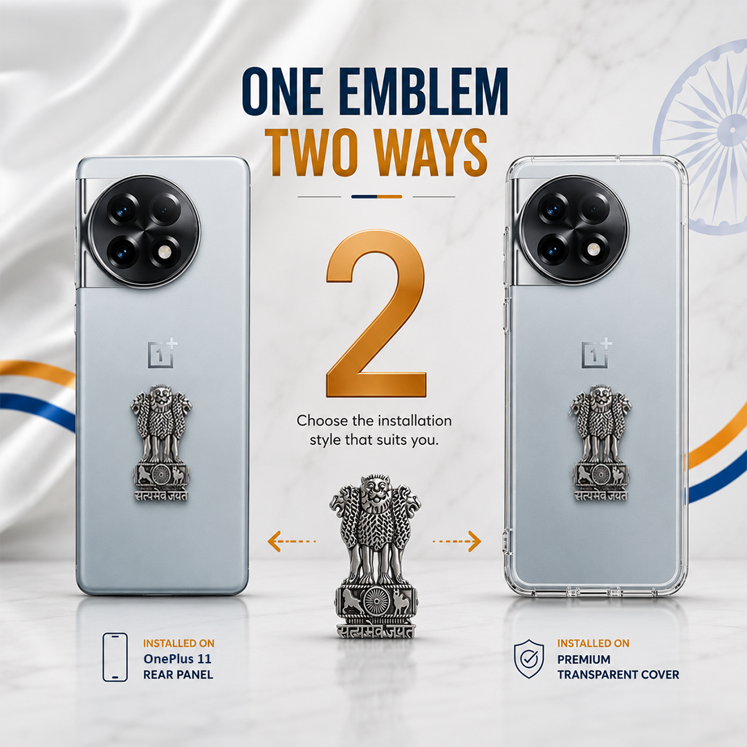 Oneplus 11 5G Compatible Satyamev Jayate 3D Metal Emblem Sticker