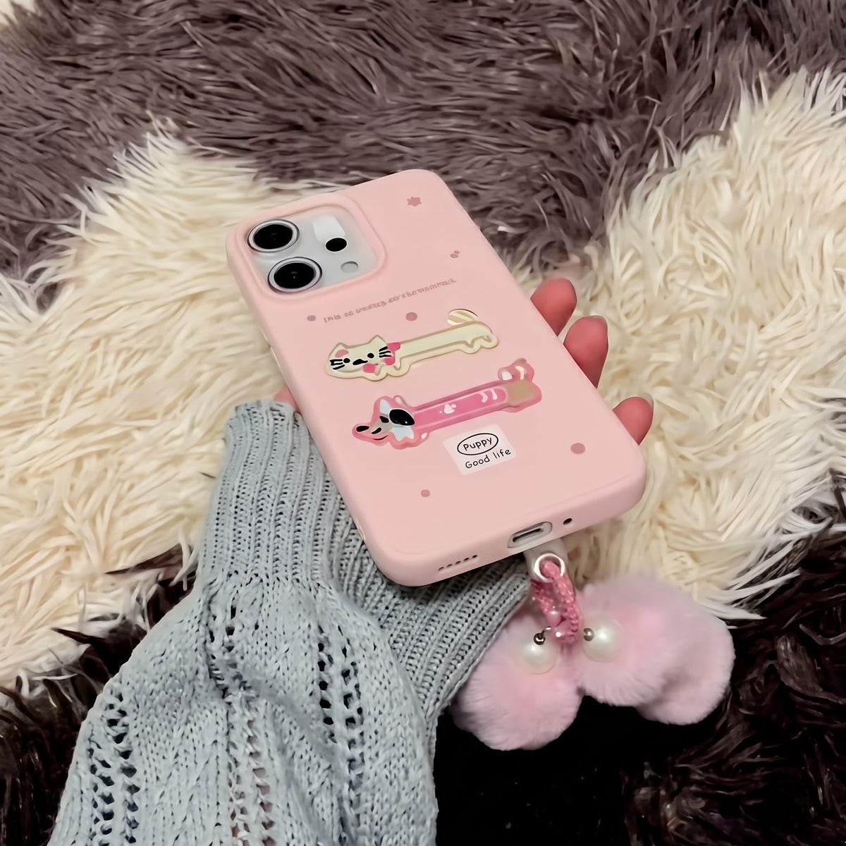 OPPO Reno 14 5G Sweet Character Print Soft Pink Case