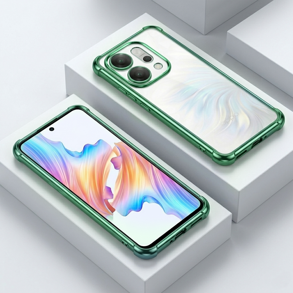 Oppo Reno 14 5G Anti-Yellow Electroplating Transparent Airbags Case